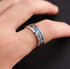 Men 8mm Tungsten Beveled Edges Silver & Blue Celtic Gold Dragon Comfort-Fit Band